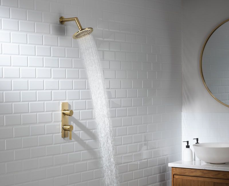 gold bathroom shower set