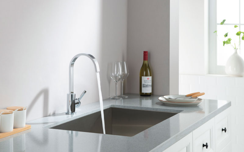 Chrome Bar Faucet on Granite