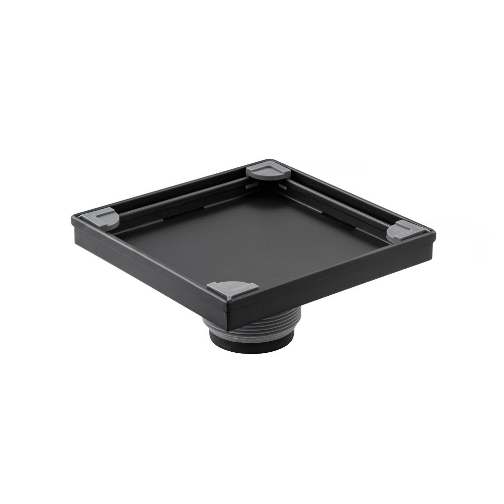 6" Tile Insert Floor Drain with 2" Outlet | Mat zwart