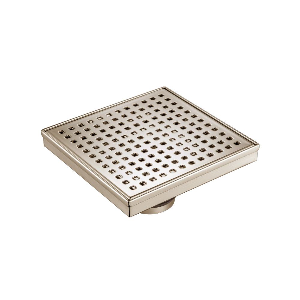 6" Decorative Floor Drain with 2" Outlet | Gepolijst nikkel PVD