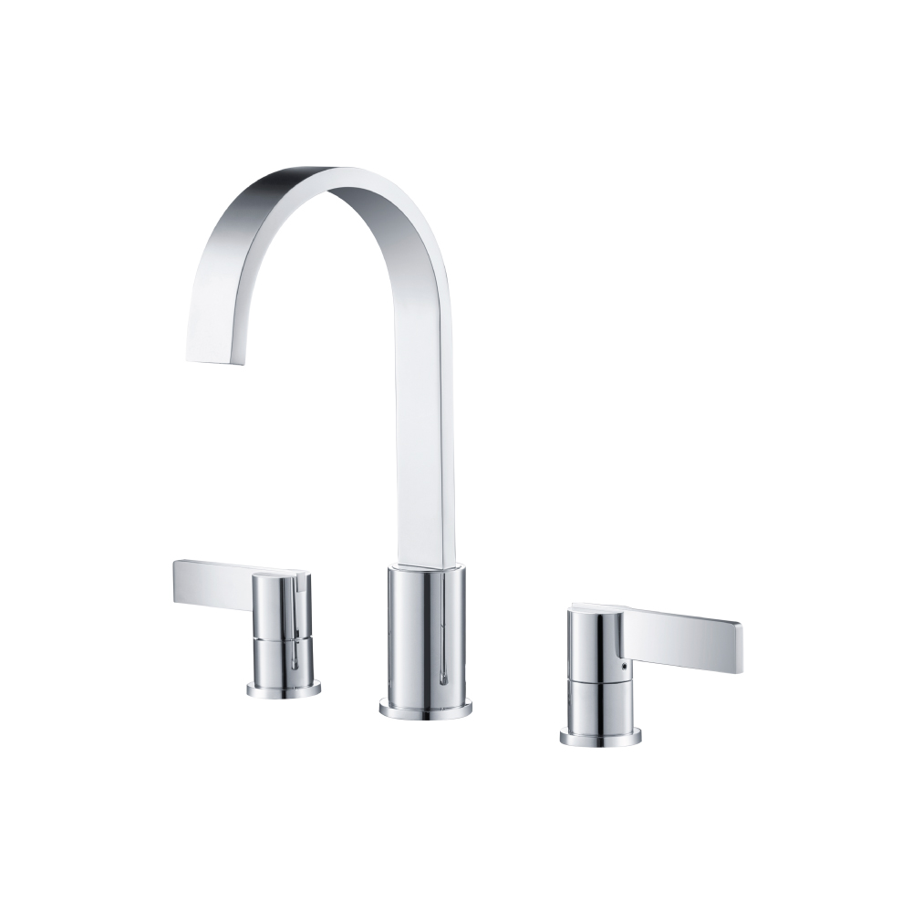 Three Hole 8" Widespread Two Handle Bathroom Faucet | Chroom