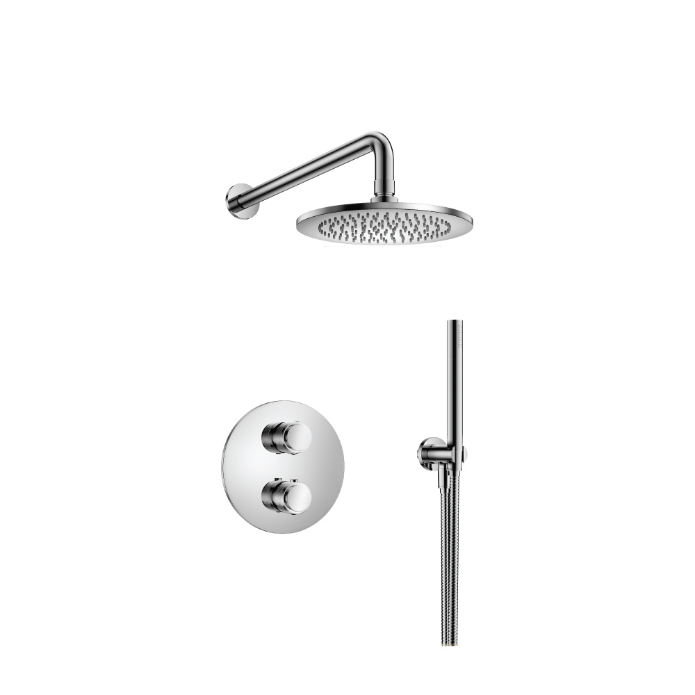 Two Output Shower Set With Shower Head And Hand Held | Chroom