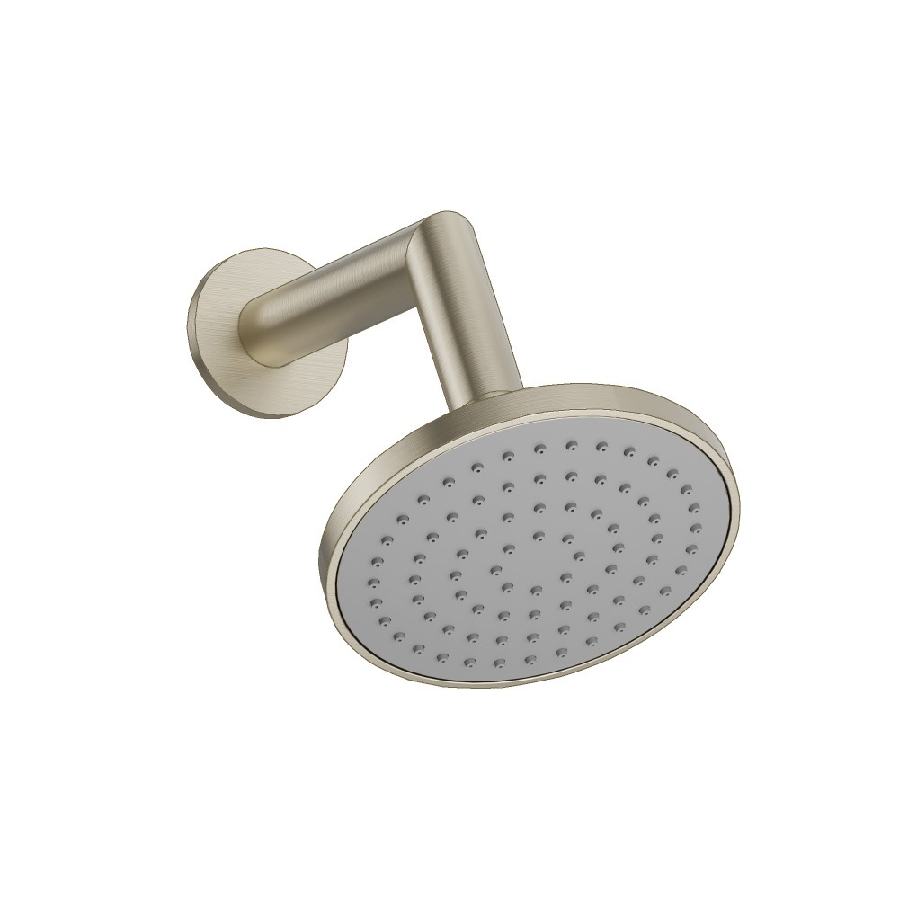 5" Single Function Showerhead with 7" Arm | Geborsteld nikkel PVD