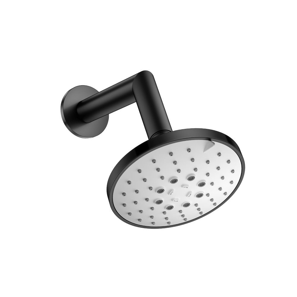 5" Multi Function Showerhead with 7" Arm  | Mat zwart