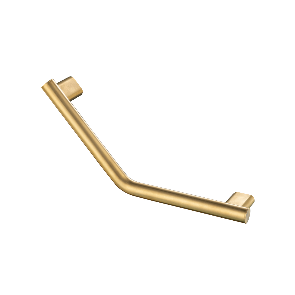 Angled Shower Grab Bar  - 18" [450mm] | Geborsteld messing PVD