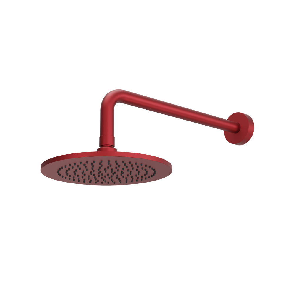 8" Solid Brass Showerhead / Rainhead With 12" Wall Mount Shower Arm | Crimson