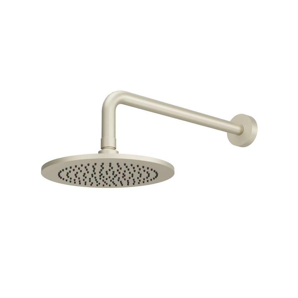 8" Solid Brass Showerhead / Rainhead With 12" Wall Mount Shower Arm | Light Tan