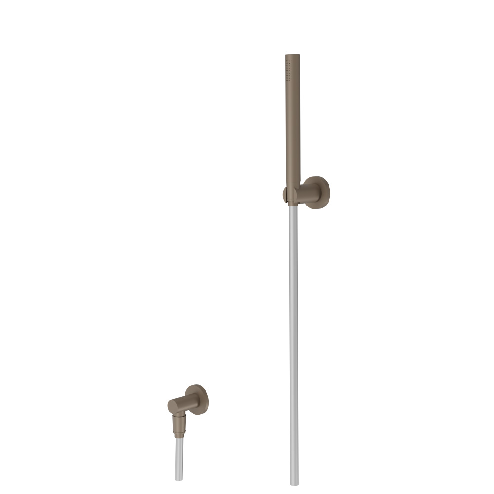 Hand Shower Set With Wall Elbow, Holder and Hose | Dark Tan