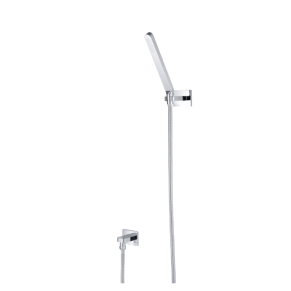 Hand Shower Set With Wall Elbow, Holder and Hose | Chroom