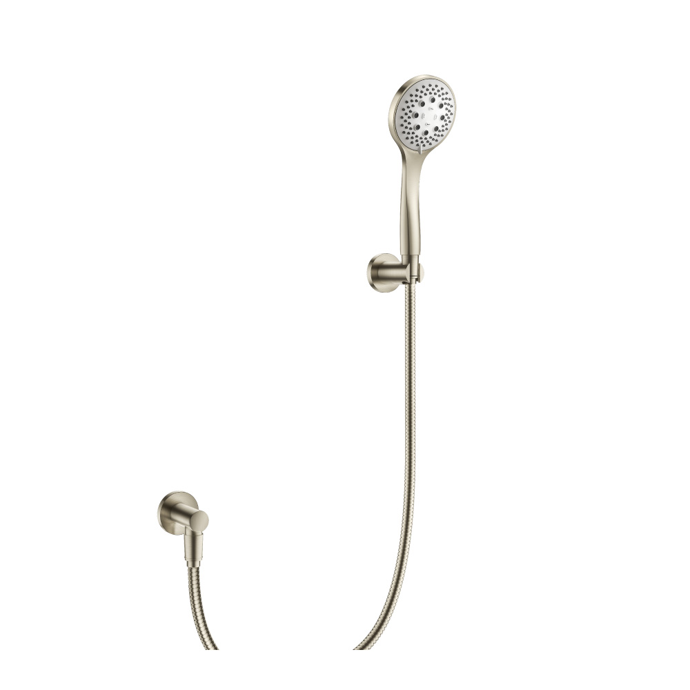 Hand Shower Set with Holder and Elbow | Geborsteld nikkel PVD