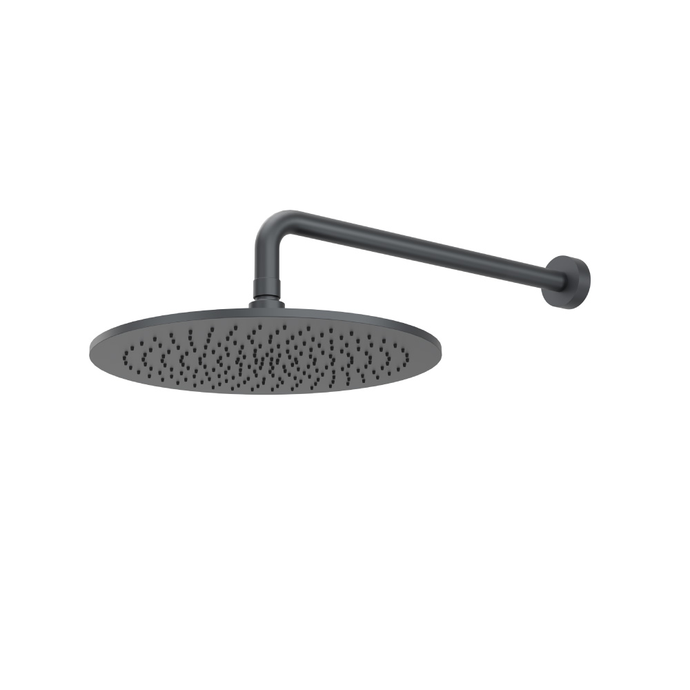 300 mm ronde hoofddouche met 400 mm douchearm | Rock Grey