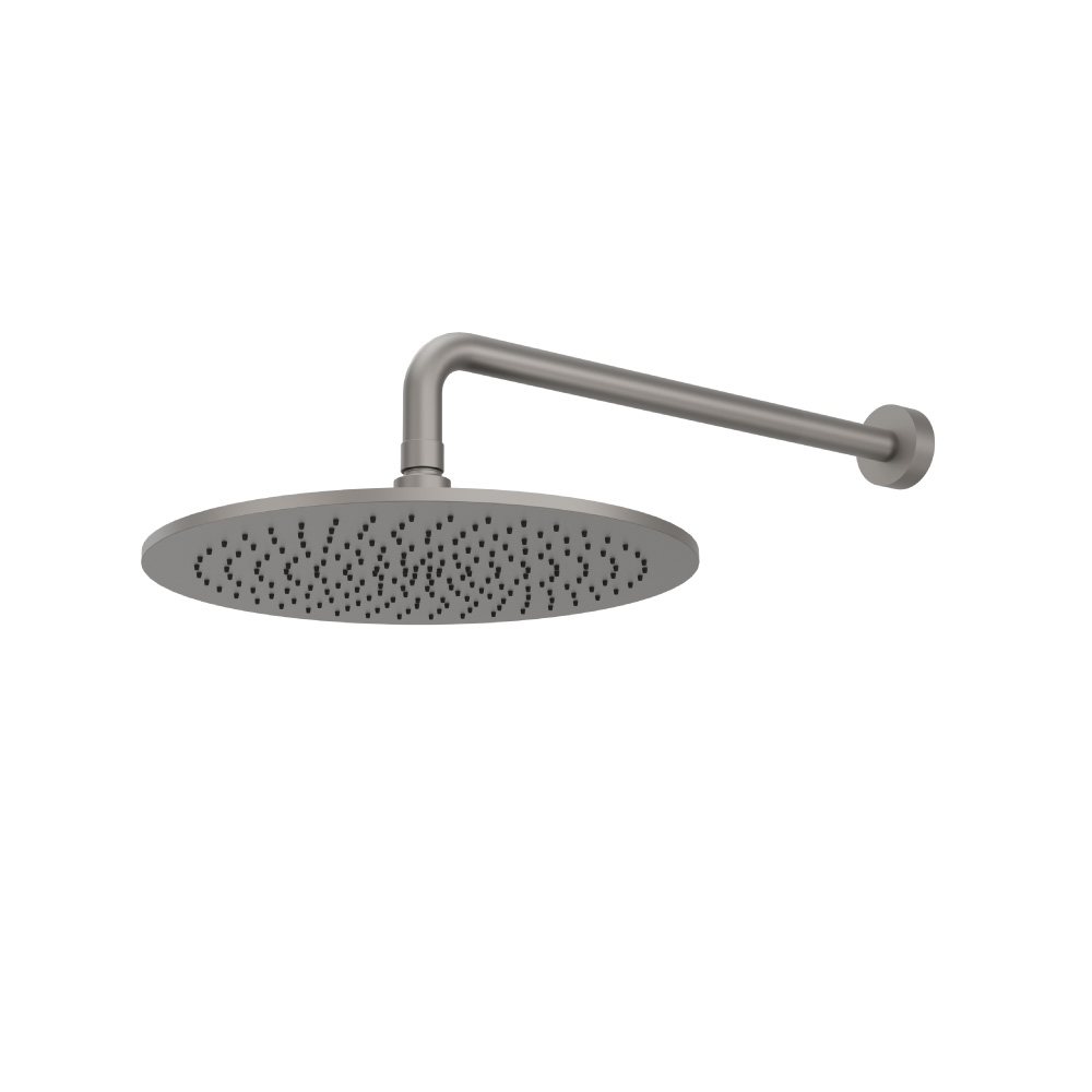 300 mm ronde hoofddouche met 400 mm douchearm | Steel Grey