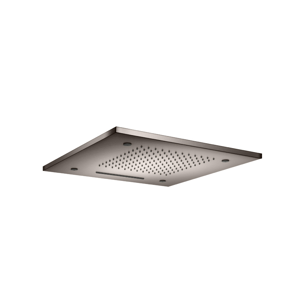 Inbouw hoofddouche met waterval- en mistfunctie - RVS - 500 mm | Steel Grey