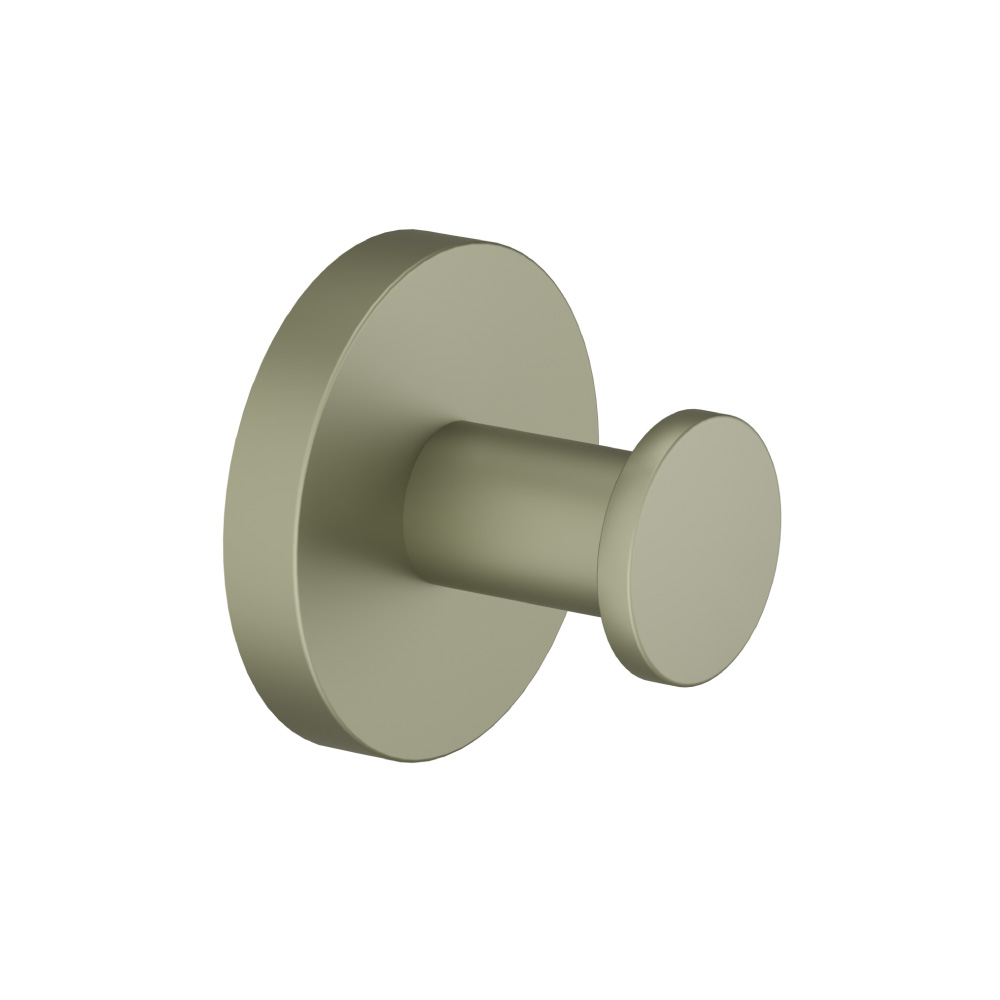 Brass Bathroom Towel / Robe Hook | Army Green