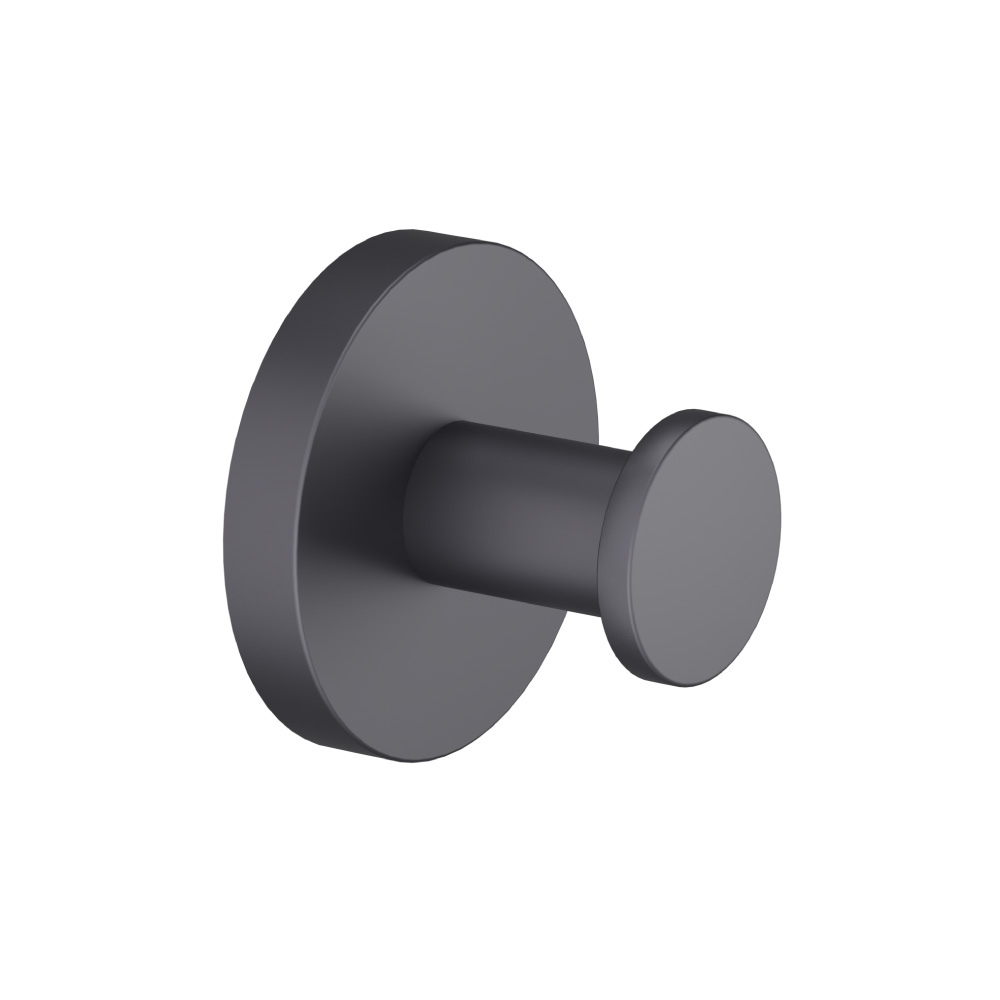 Brass Bathroom Towel / Robe Hook | Dark Grey