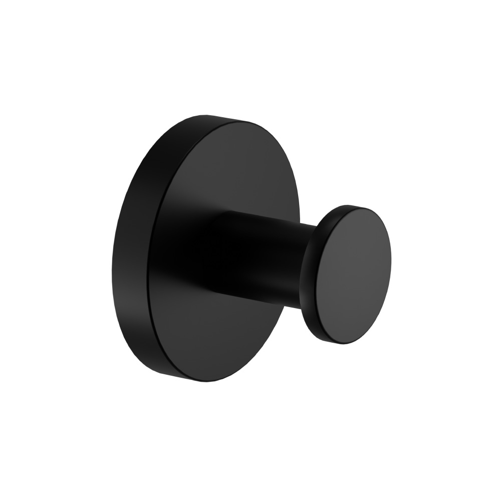 Brass Bathroom Towel / Robe Hook | Gloss Black