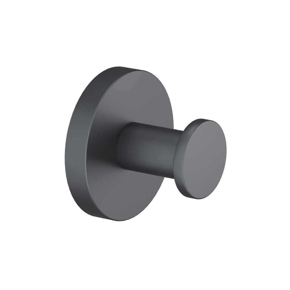 Brass Bathroom Towel / Robe Hook | Rock Grey