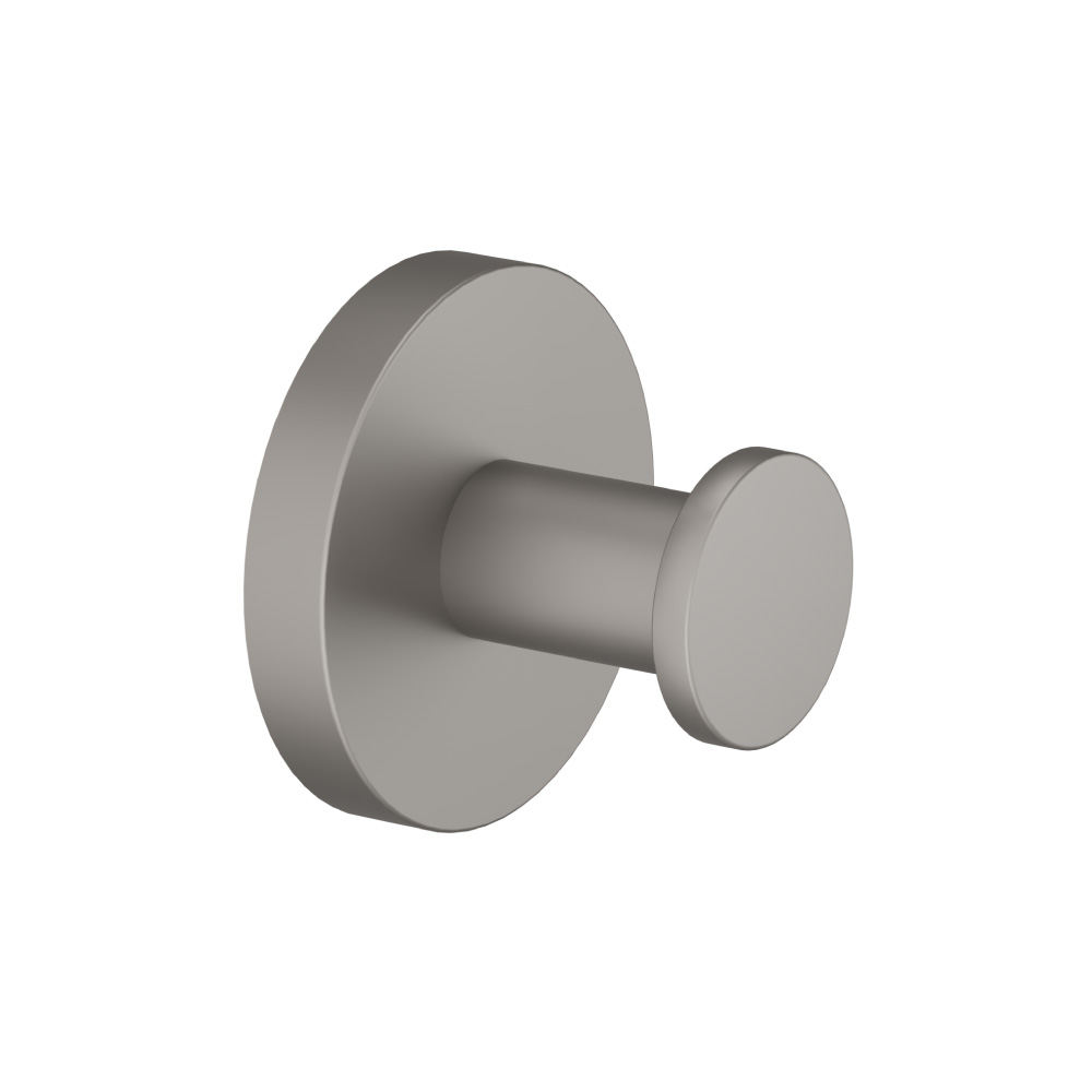 Brass Bathroom Towel / Robe Hook | Steel Grey