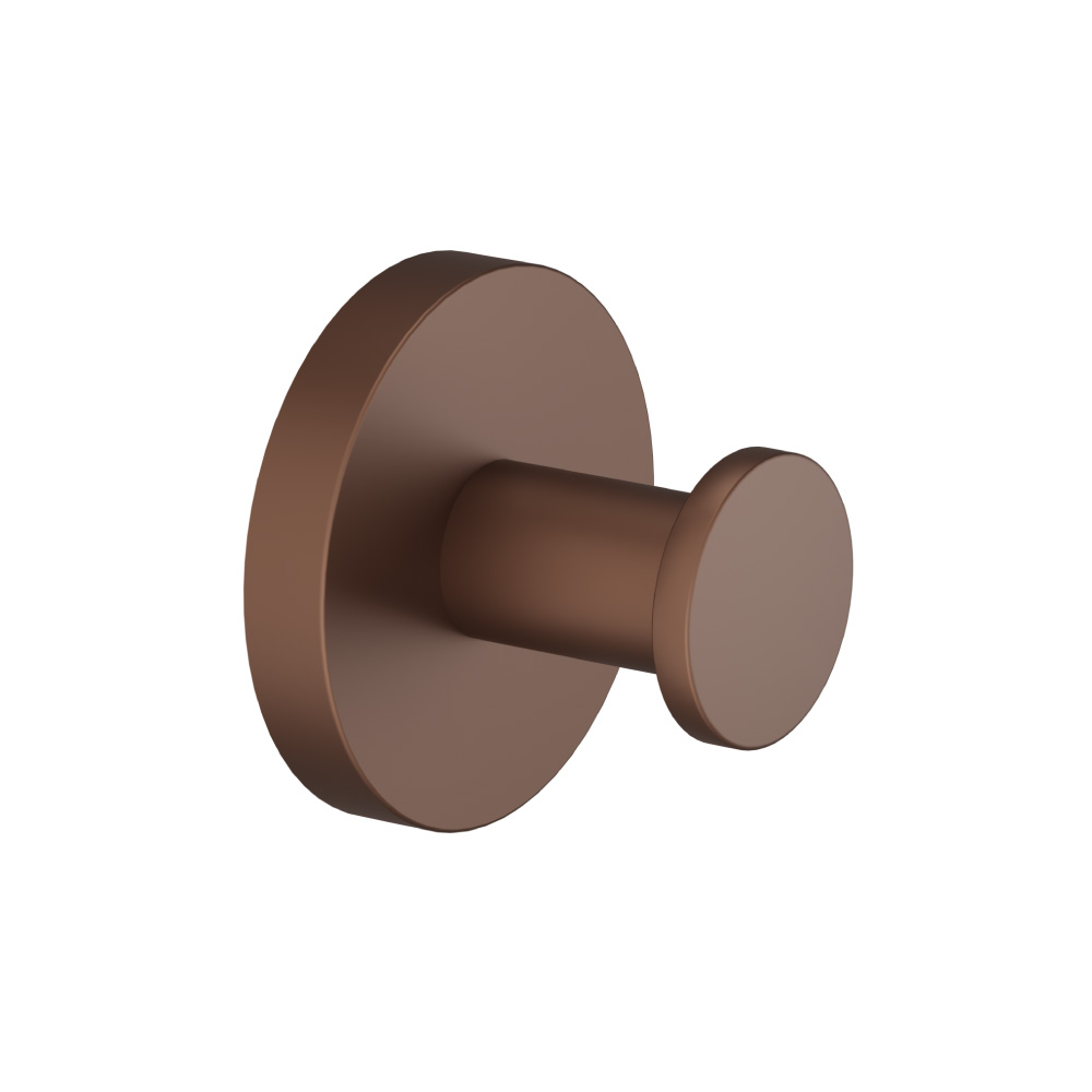 Brass Bathroom Towel / Robe Hook | Vortex Brown