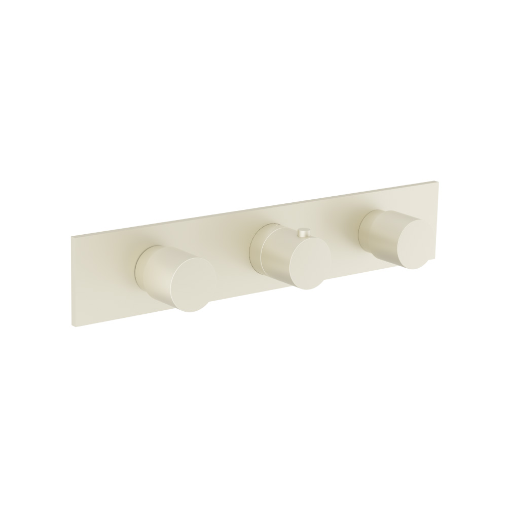 3/4" Horizontal Thermostatic Valve with 2 Volume Controls &  Trim | Light Tan