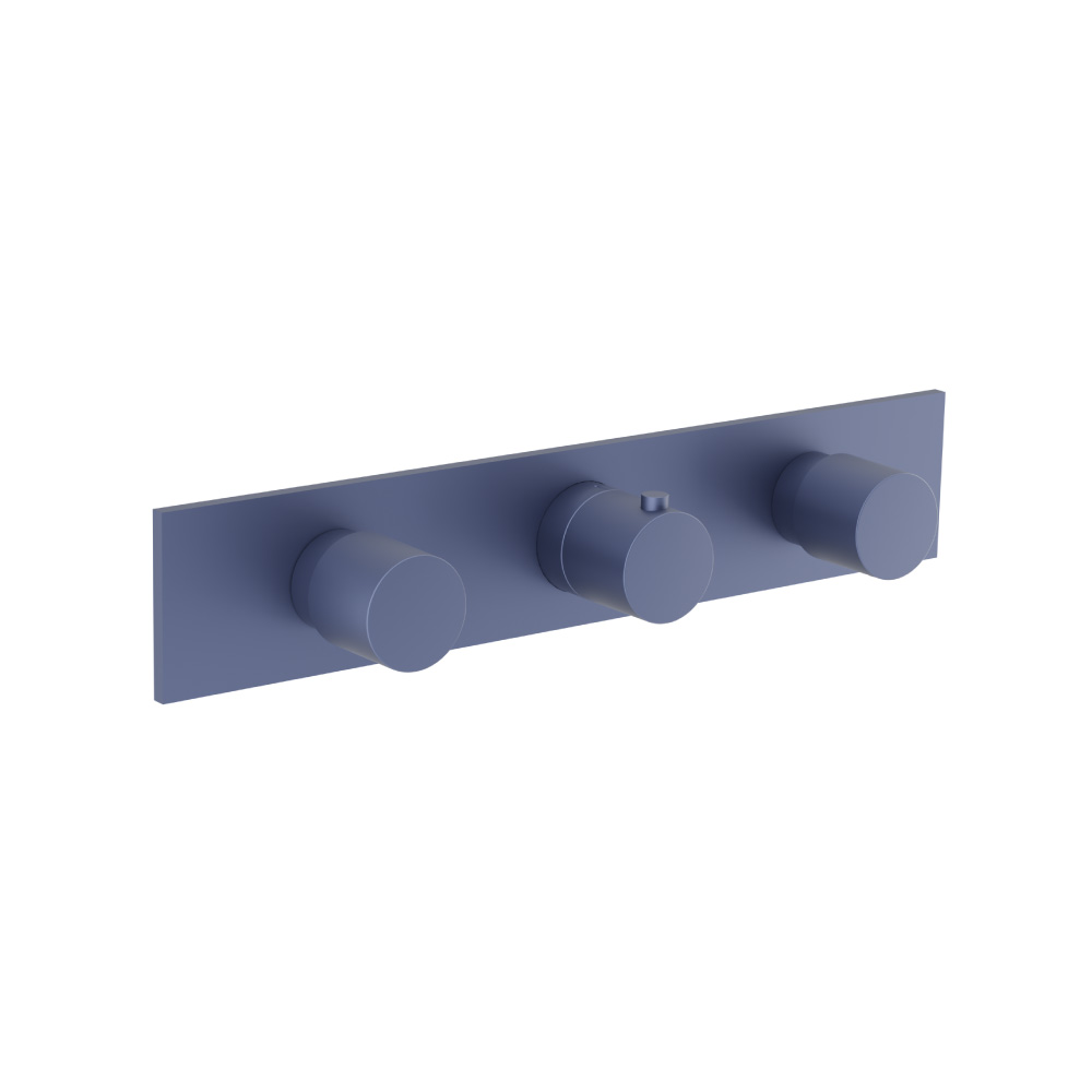 3/4" Horizontal Thermostatic Valve with 2 Volume Controls &  Trim | Navy Blue