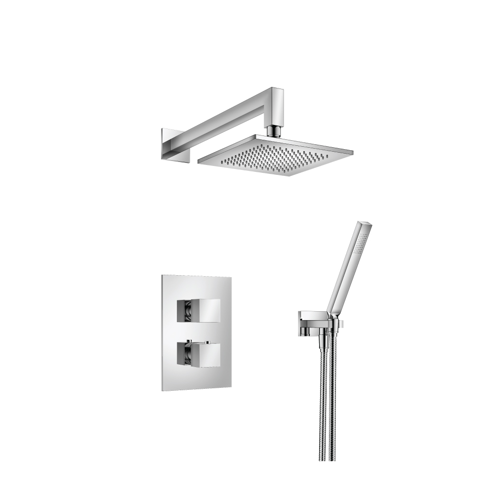 Two Output Shower Set With Shower Head And Hand Held | Chroom