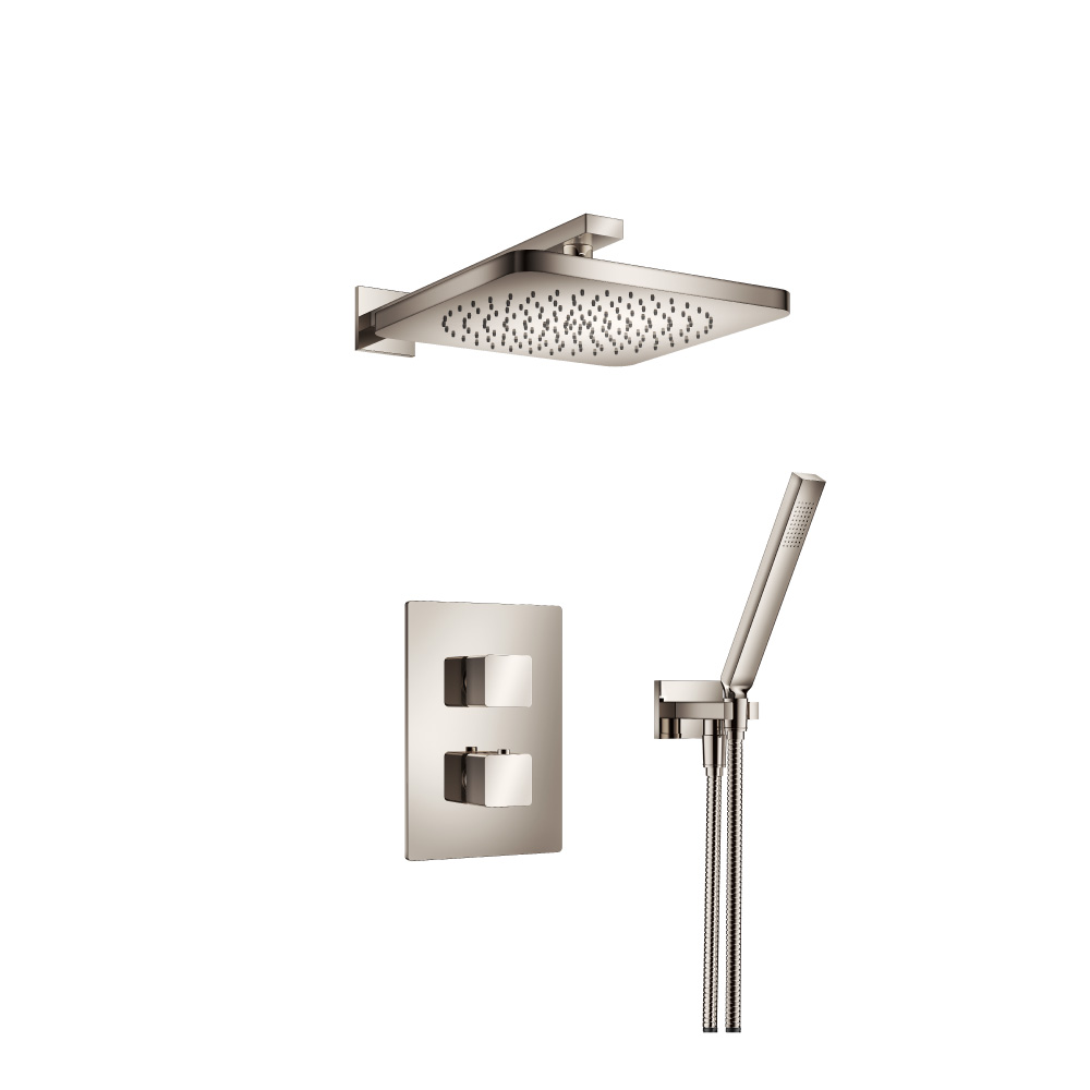 Two Output Shower Set With Shower Head And Hand Held | Gepolijst nikkel PVD