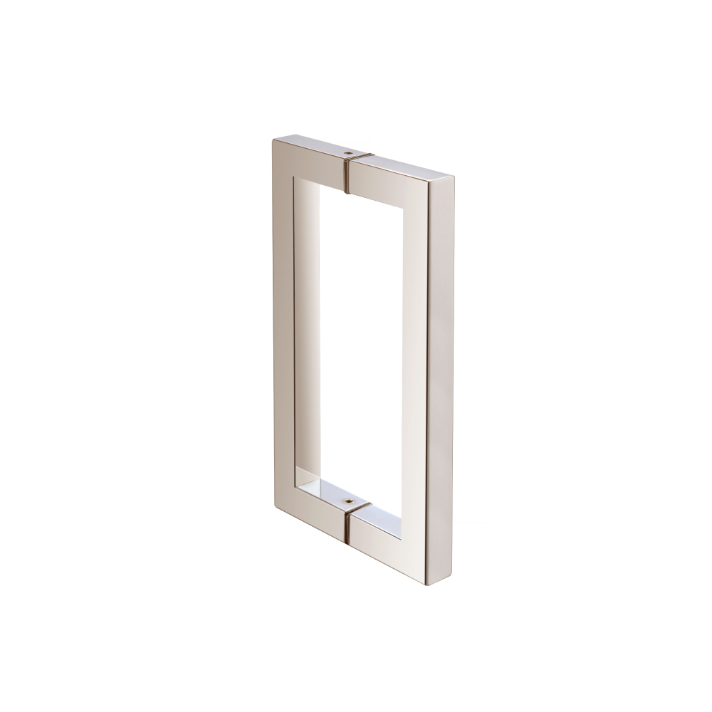 8" Back-To-Back Square Shower Door Pull Handle | Gepolijst nikkel PVD