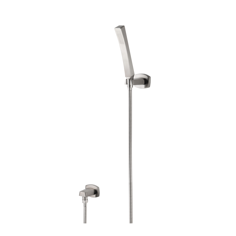 Hand Shower Set With Wall Elbow, Holder and Hose | Geborsteld nikkel PVD