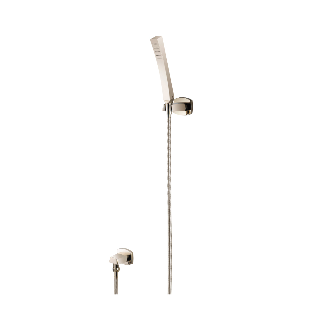 Hand Shower Set With Wall Elbow, Holder and Hose | Gepolijst nikkel PVD