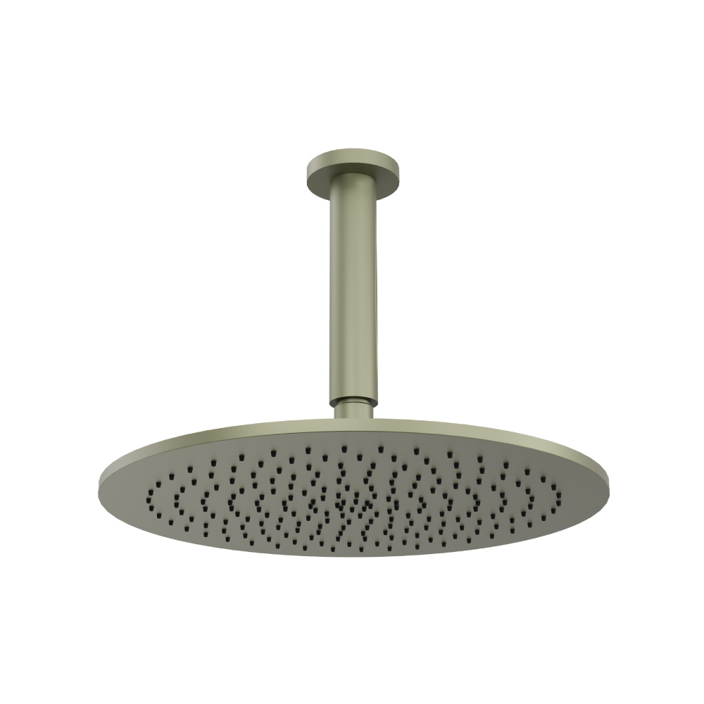 300 mm ronde hoofddouche met 150 mm plafond douchearm | Army Green