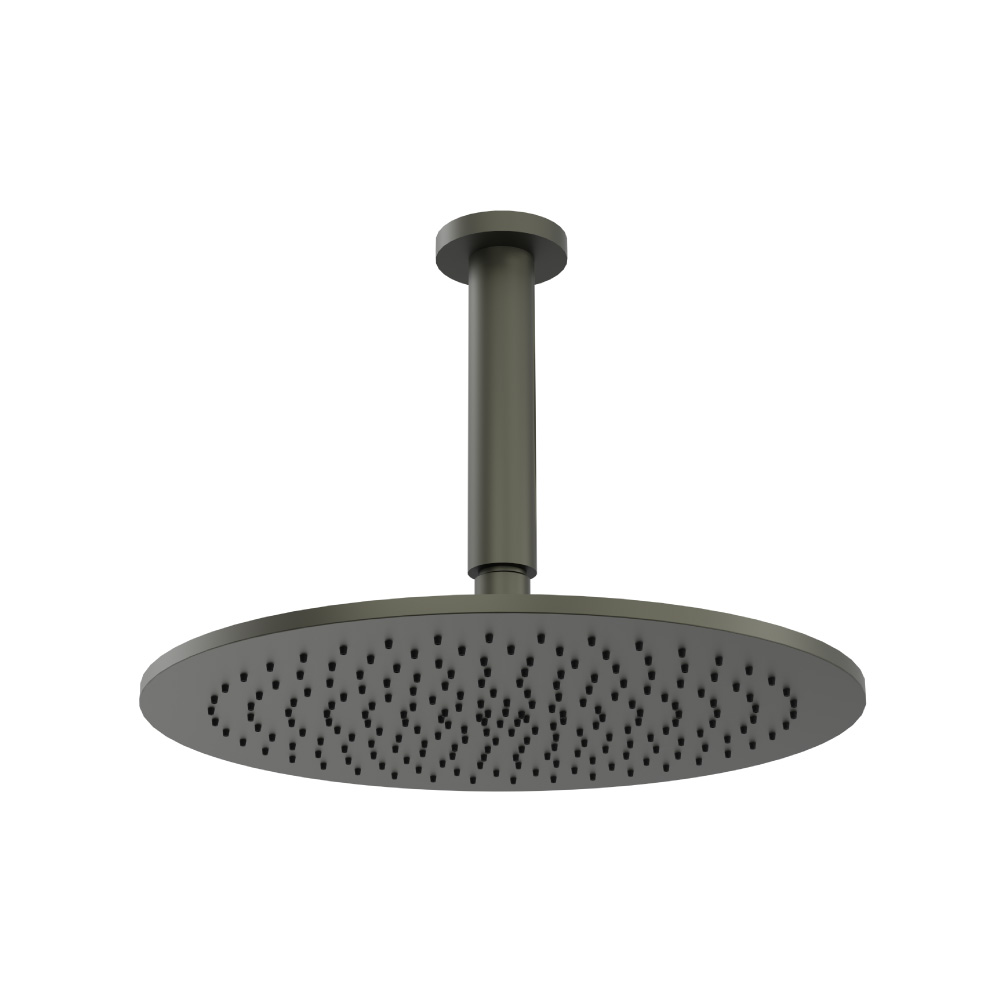 300 mm ronde hoofddouche met 150 mm plafond douchearm | Dark Green