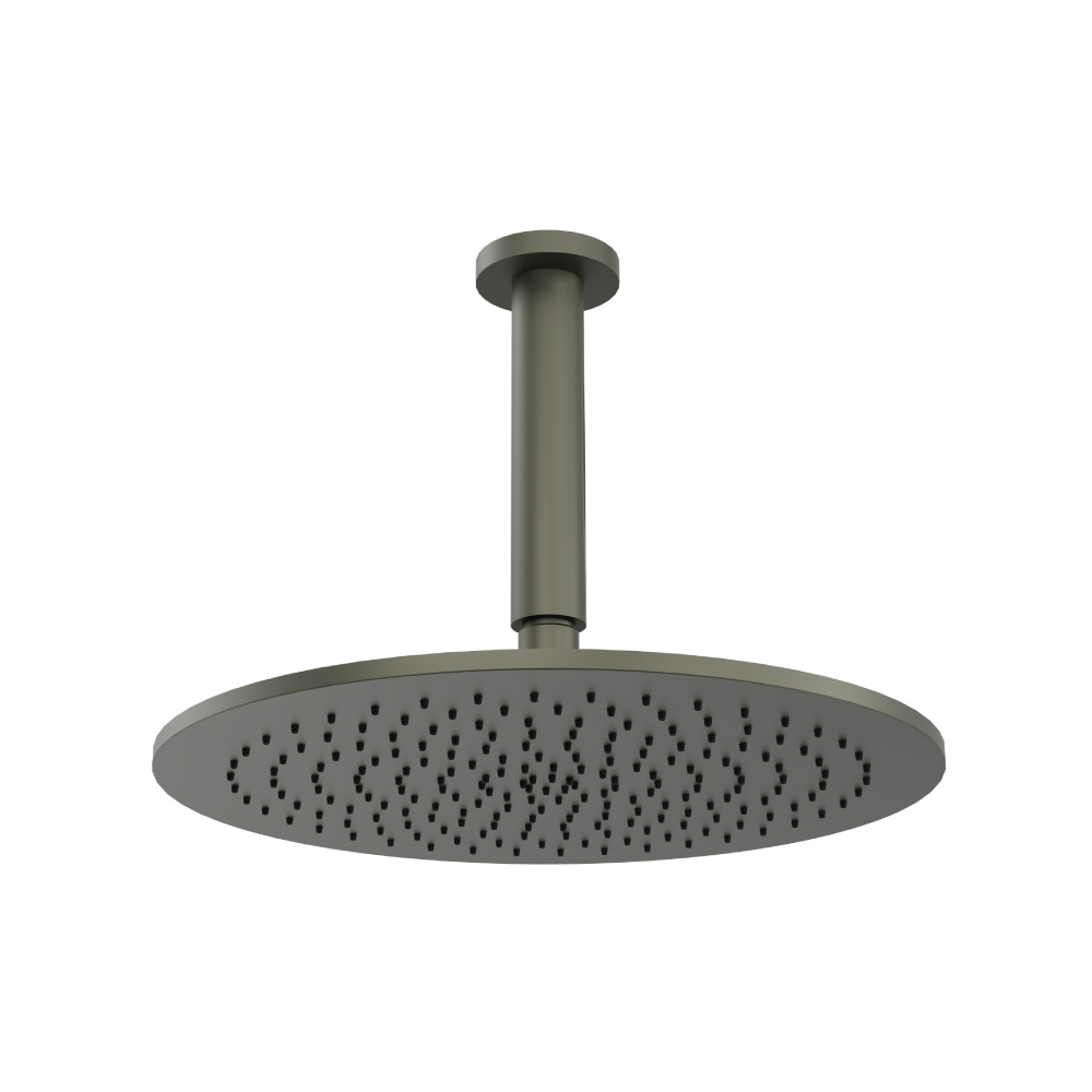 300 mm ronde hoofddouche met 150 mm plafond douchearm | Gun Metal Grey