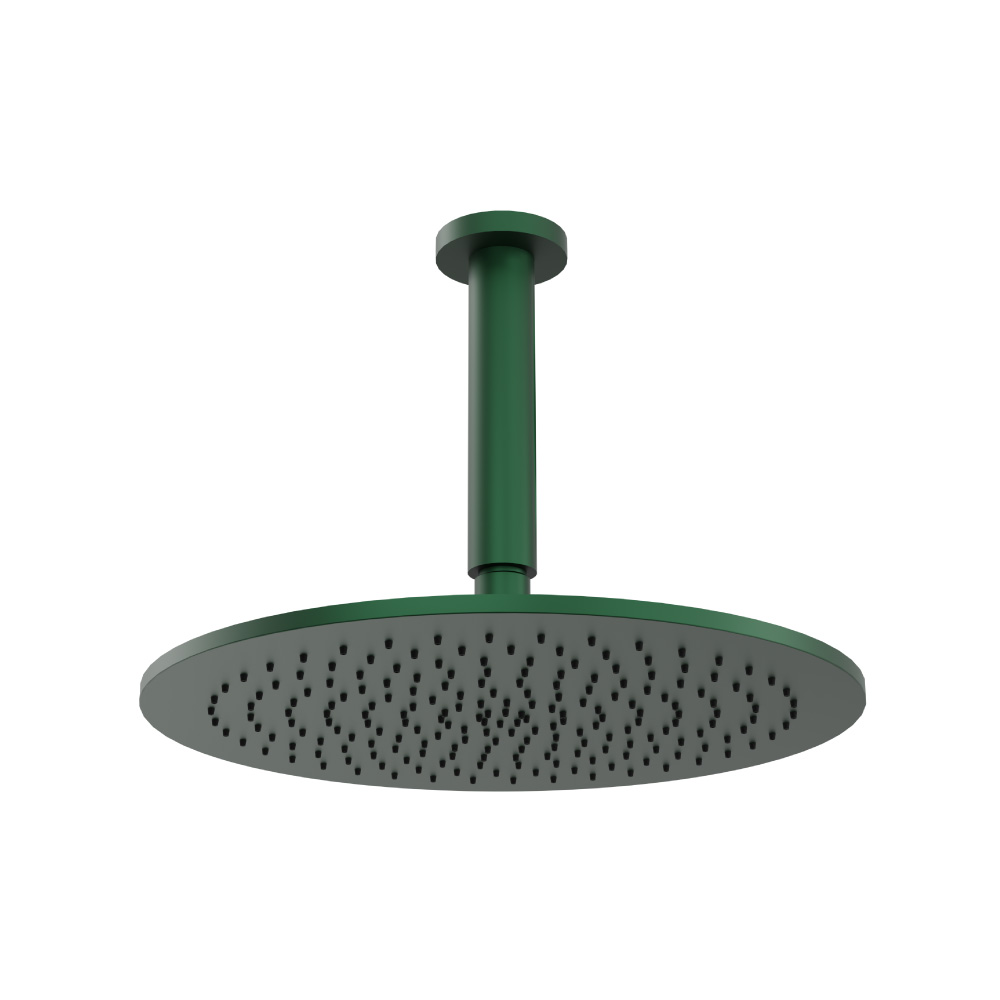 300 mm ronde hoofddouche met 150 mm plafond douchearm | Leaf Green