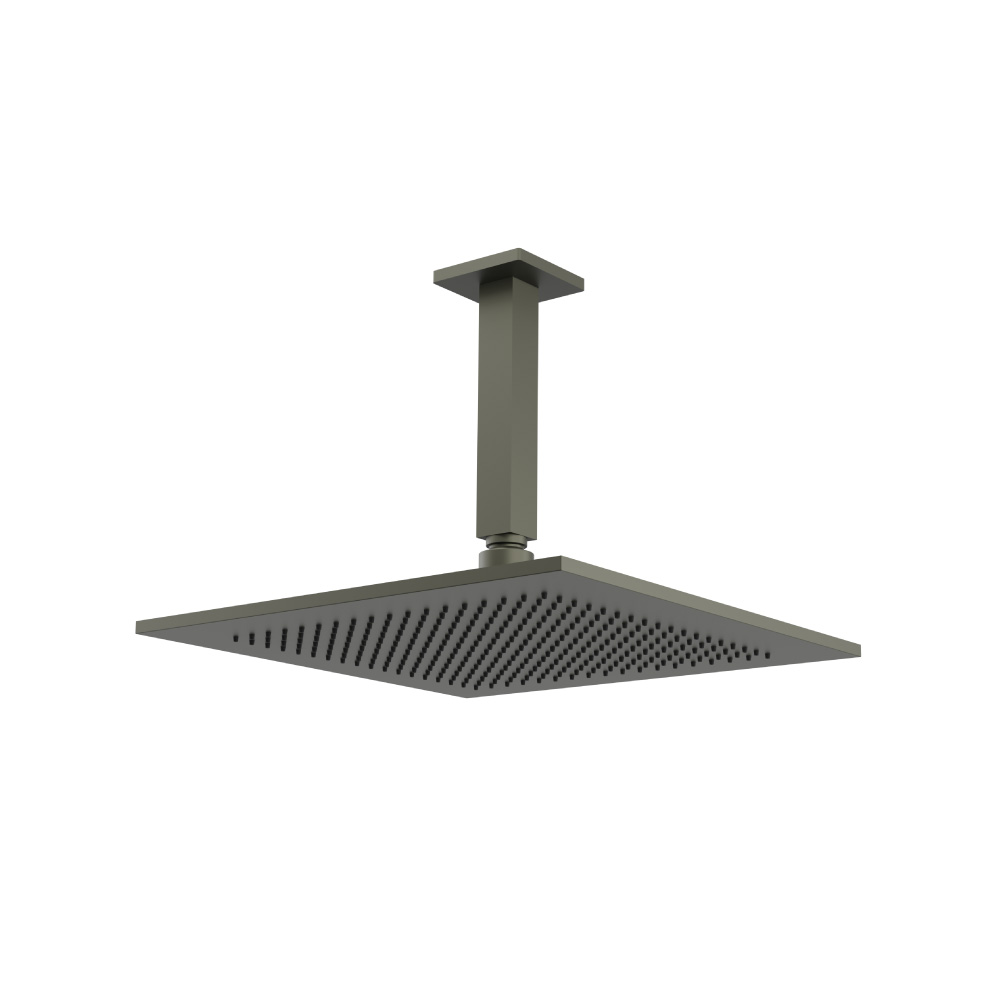 300 mm vierkante hoofddouche met 150 mm plafond douchearm | Gun Metal Grey