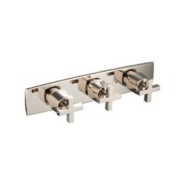 3/4" Horizontal Thermostatic Valve with 2 Volume Controls &  Trim