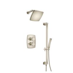 Two Output Shower Set With Shower Head, Hand Held And Slide Bar